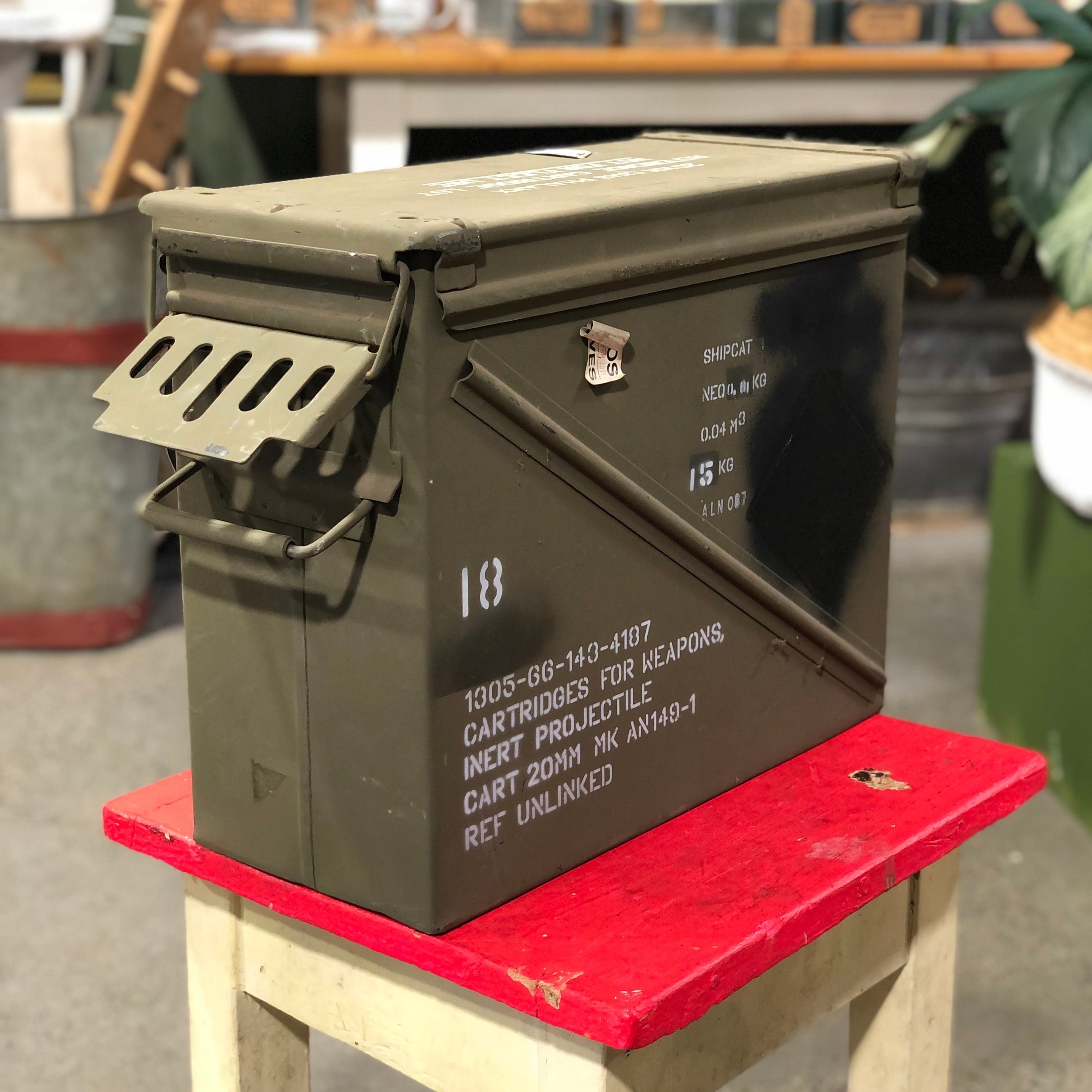 Vintage Army Green Ammunition Box