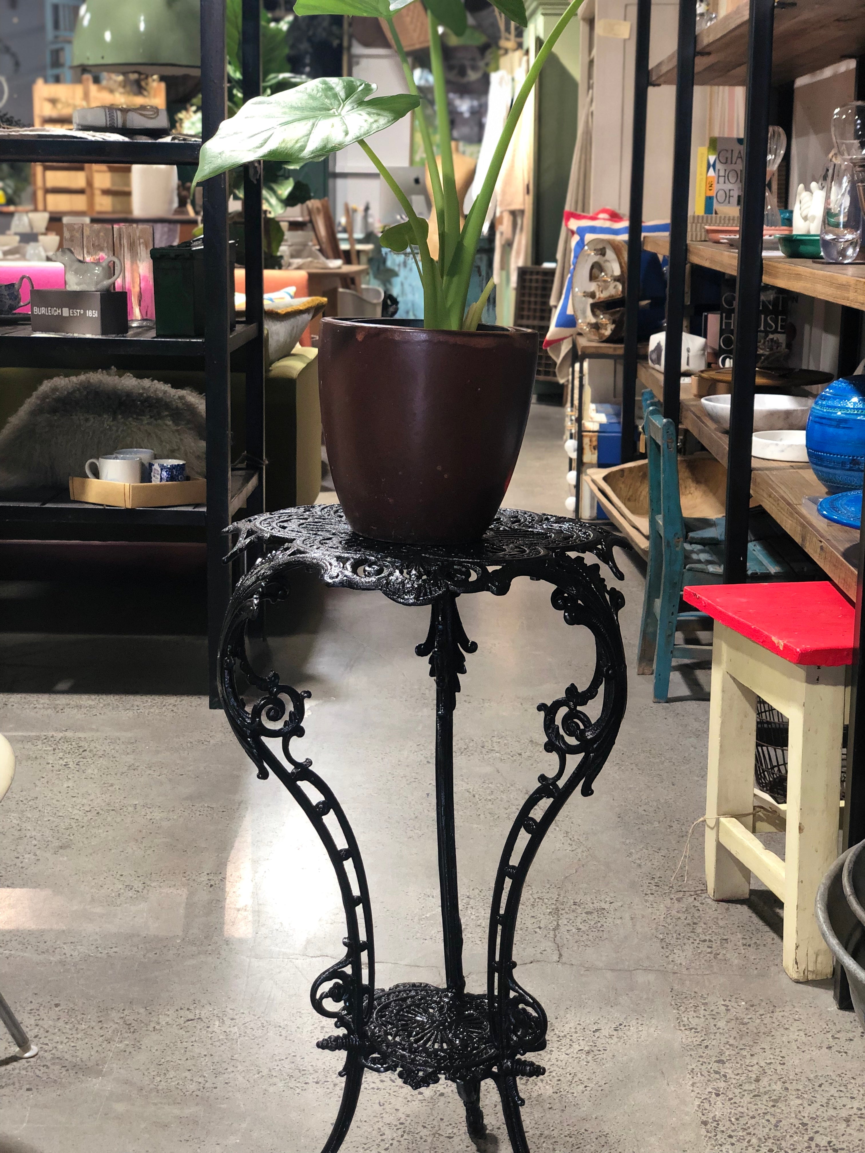 Cast Iron 2 Tier Plant Stand- Black