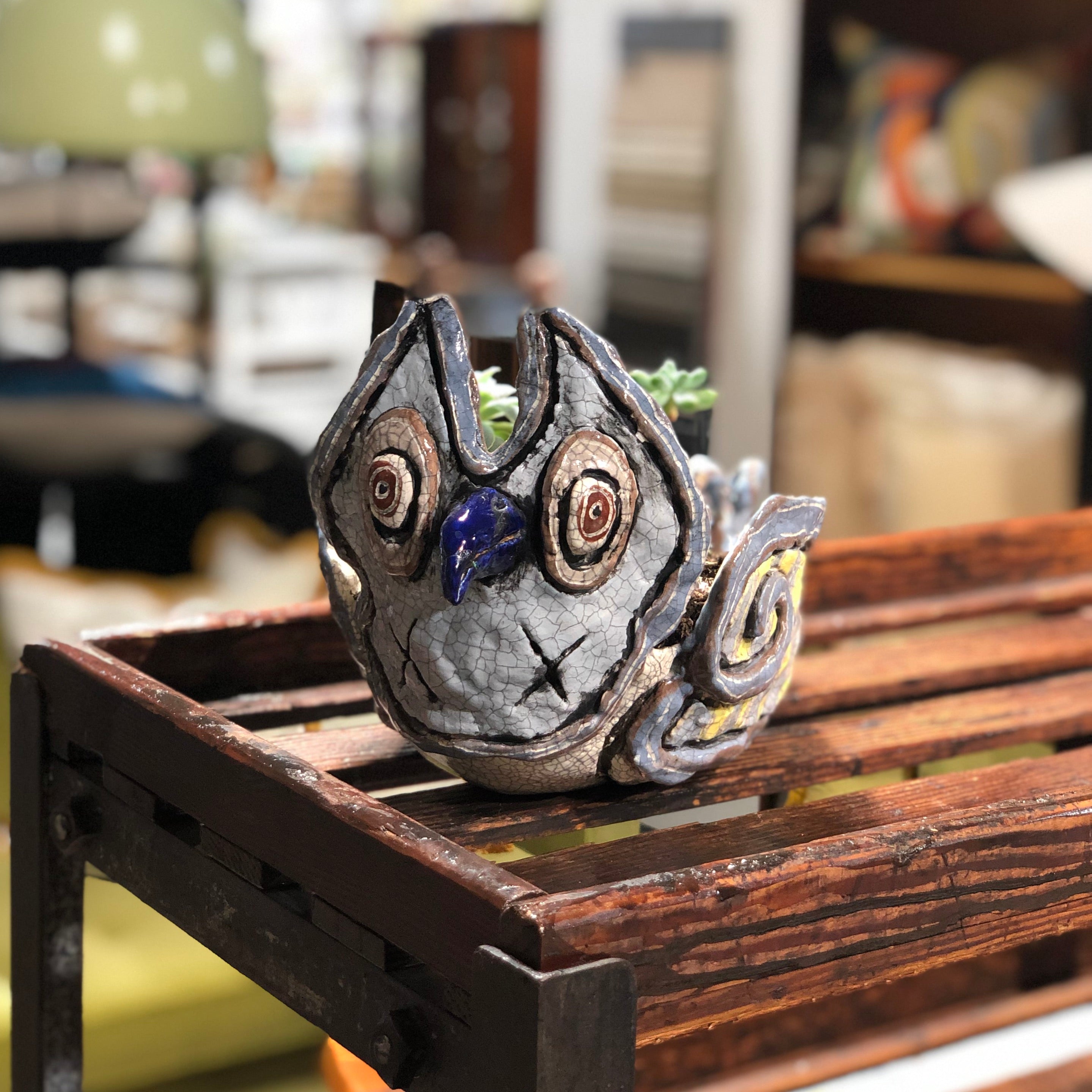 Kaye Clancy Ceramics - Otis Owl Planter