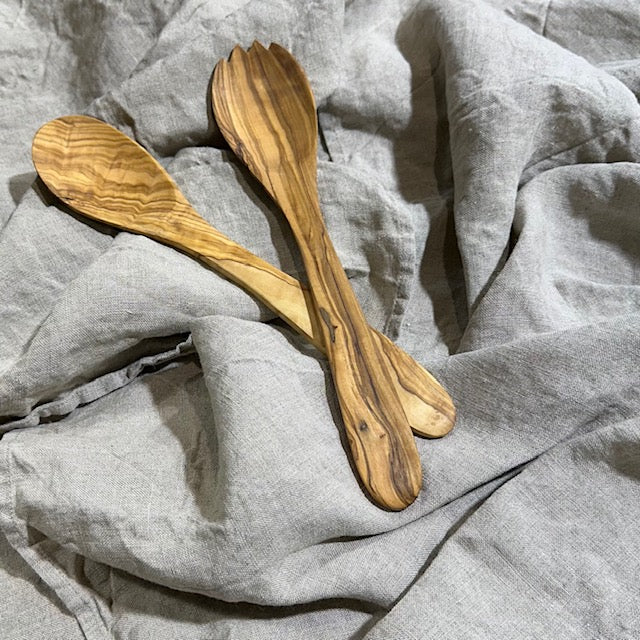 Olive Wood Salad Servers - Redecker