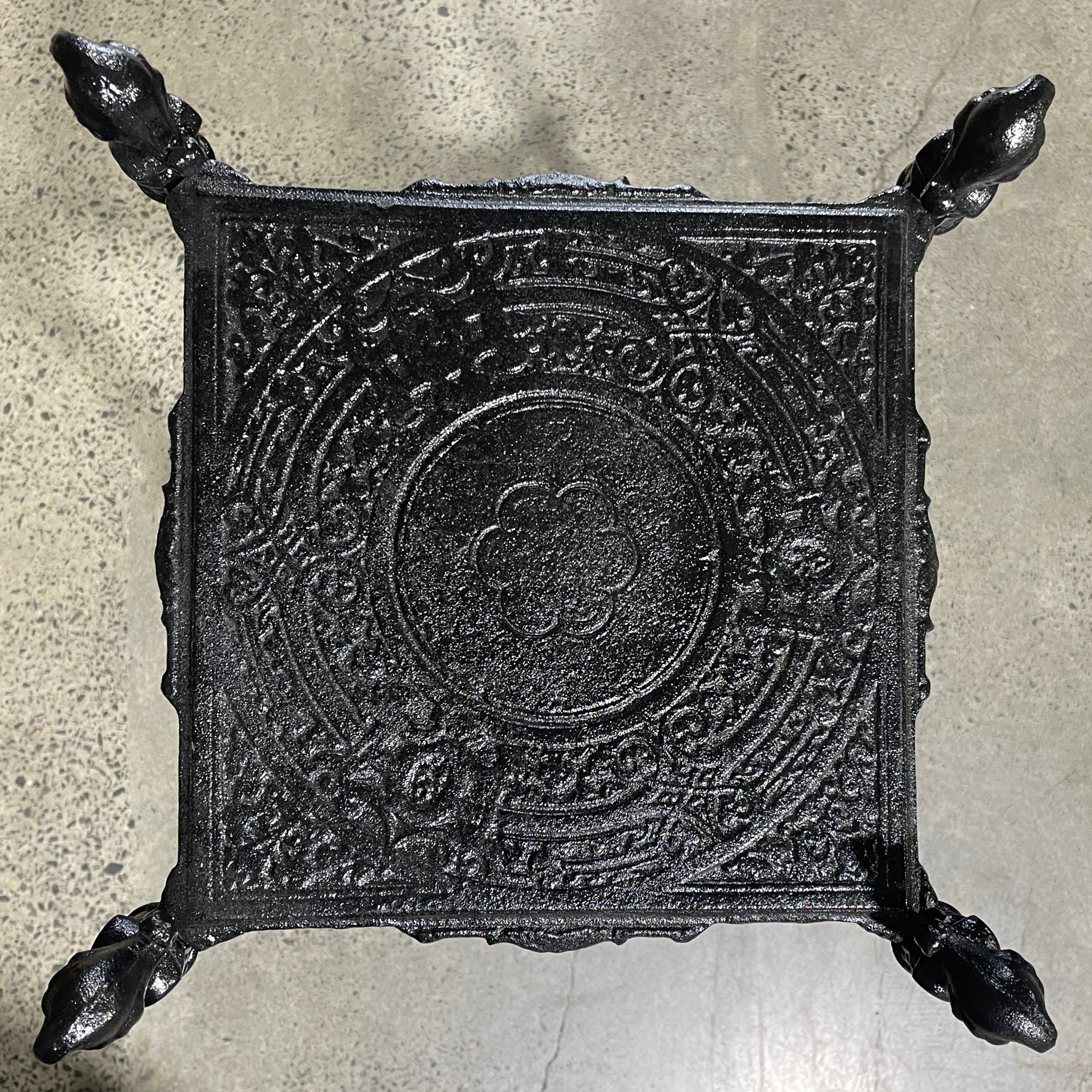 Cast Iron 3 Tier Plant Stand- Black Mandala