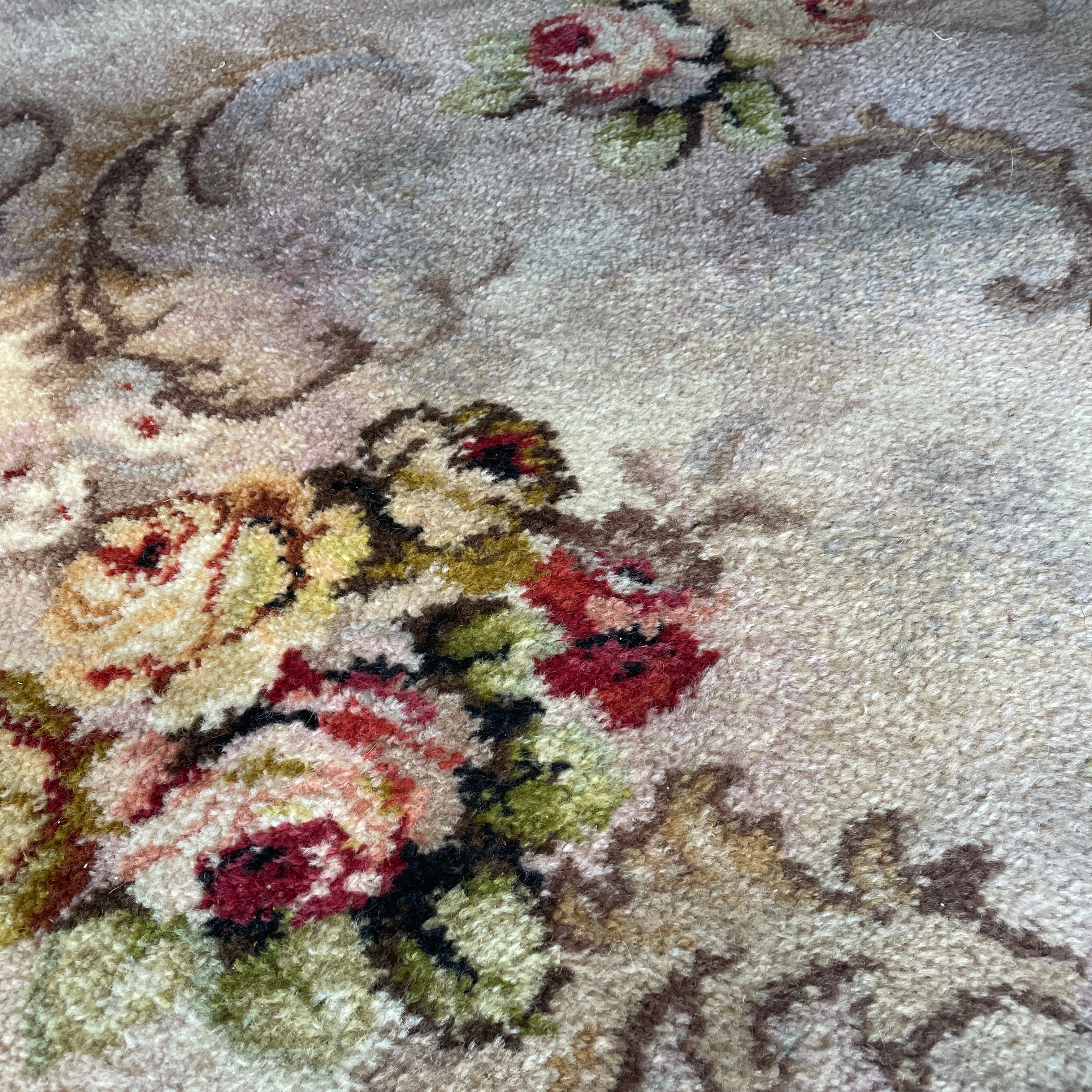 Axminster Wool Floral Rug - 1930's Vinatge