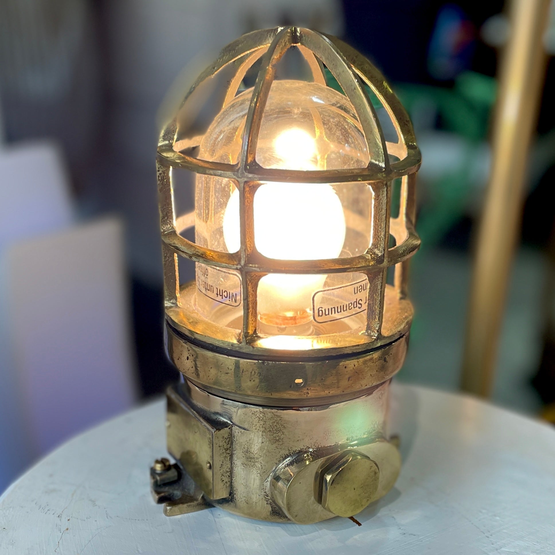 Vintage Brass Nautical Ship Lamp - Large