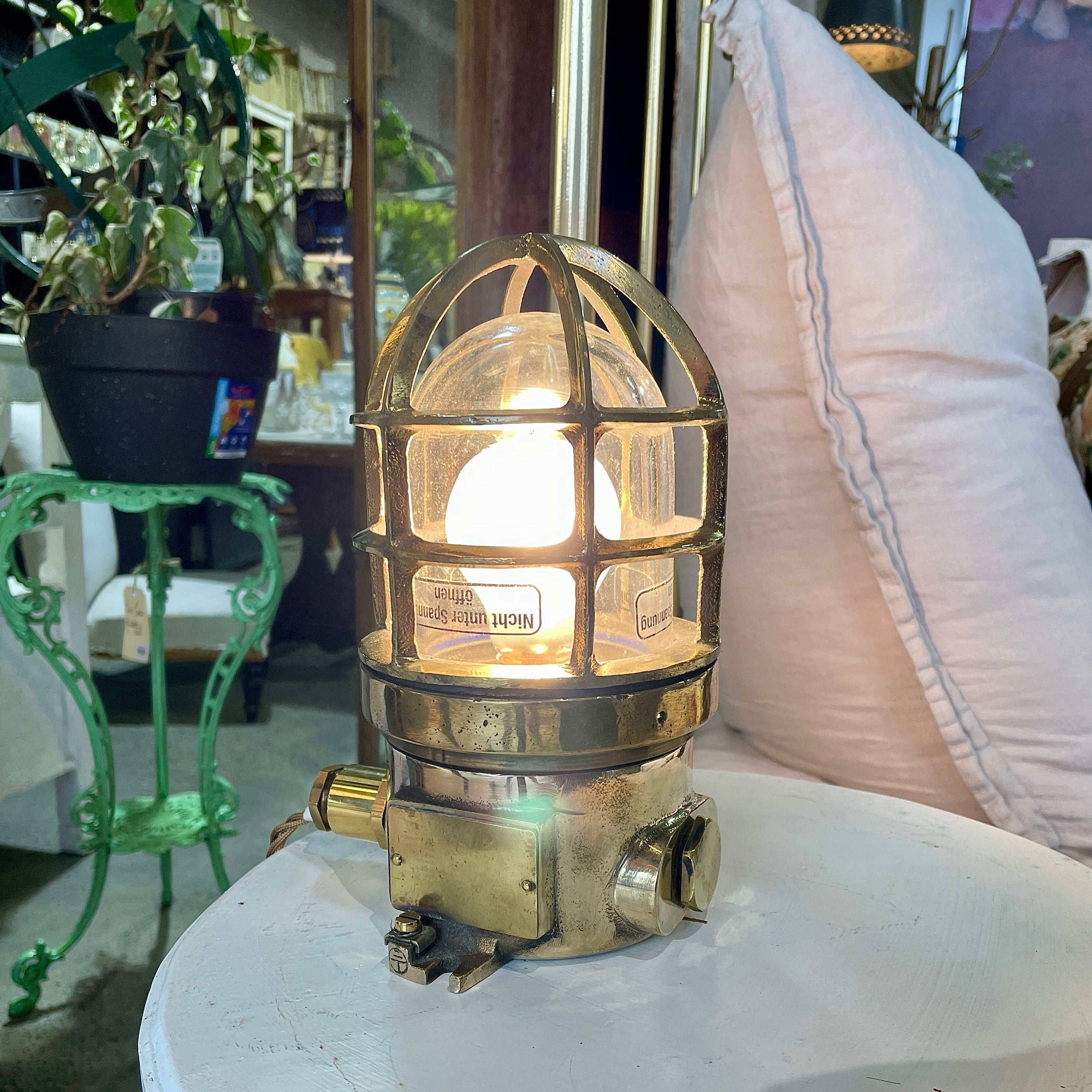 Vintage Brass Nautical Ship Lamp - Large