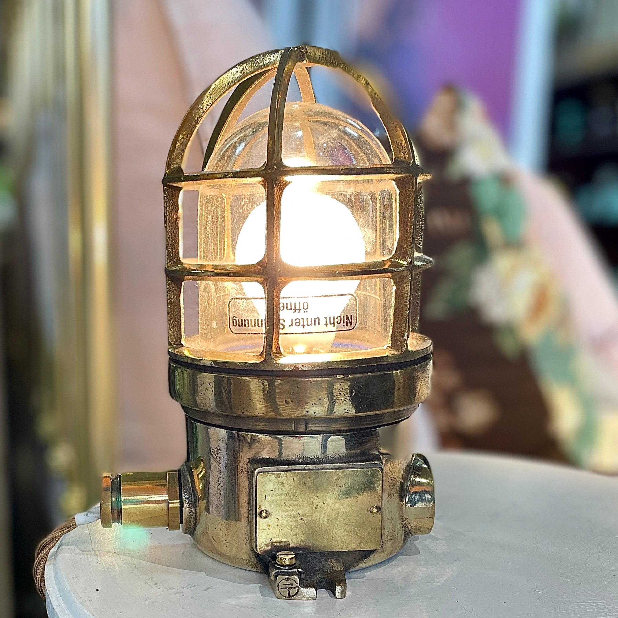 Vintage Brass Nautical Ship Lamp - Large