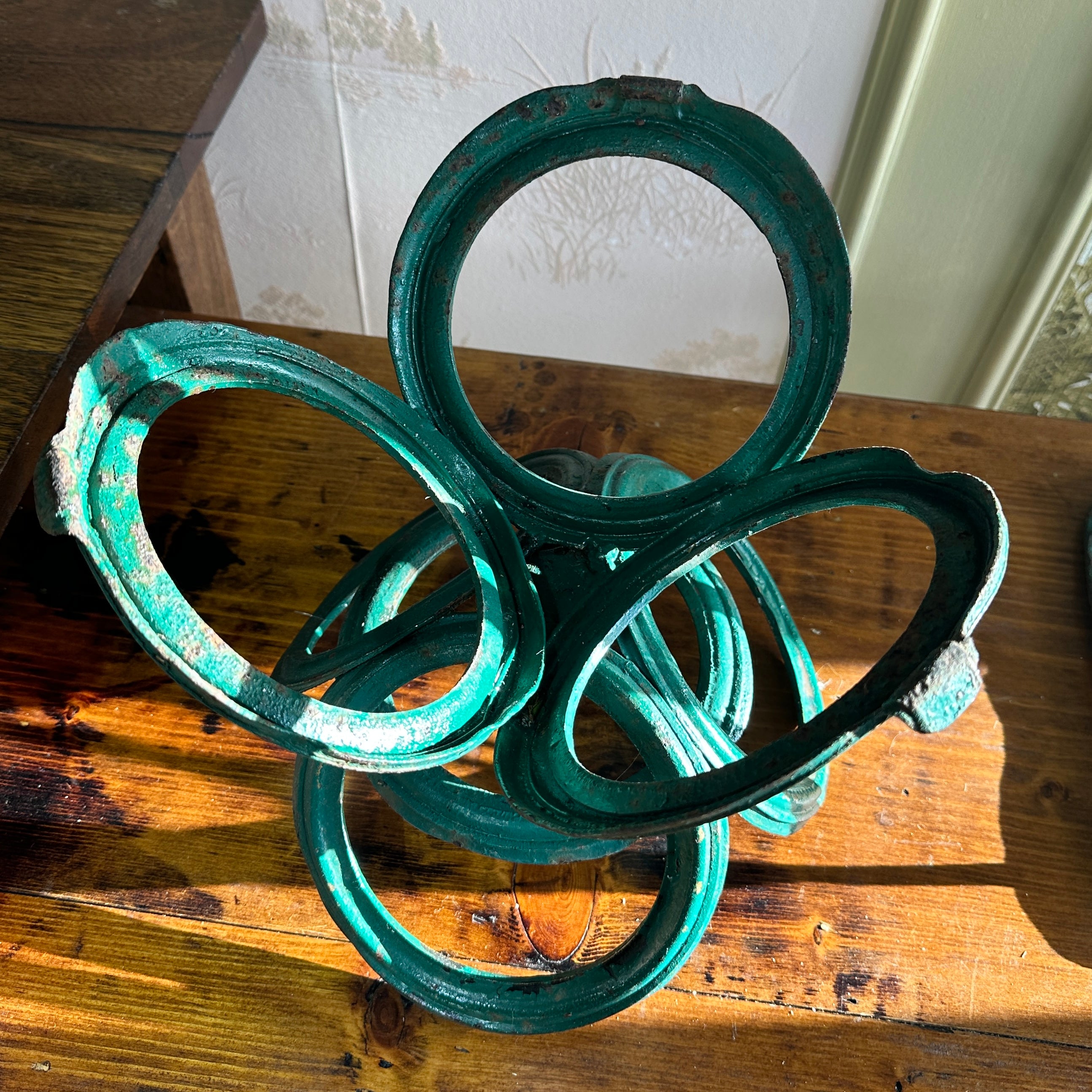 Vintage Iron Planter Holders  - Green