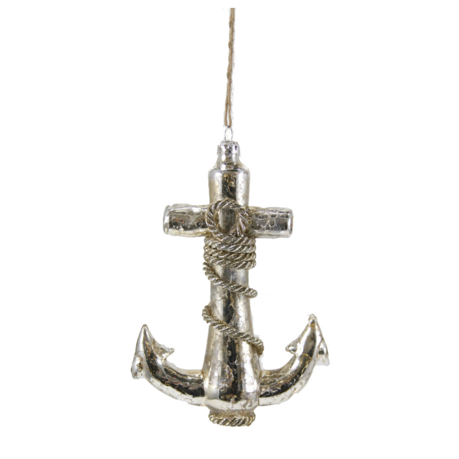 Mercury Glass Anchor Ornament