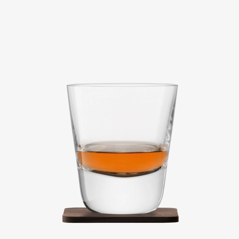 LSA Whiskey Glass Set with Walnut Coasters