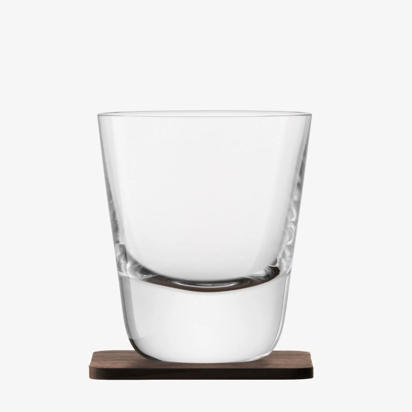 LSA Whiskey Glass Set with Walnut Coasters