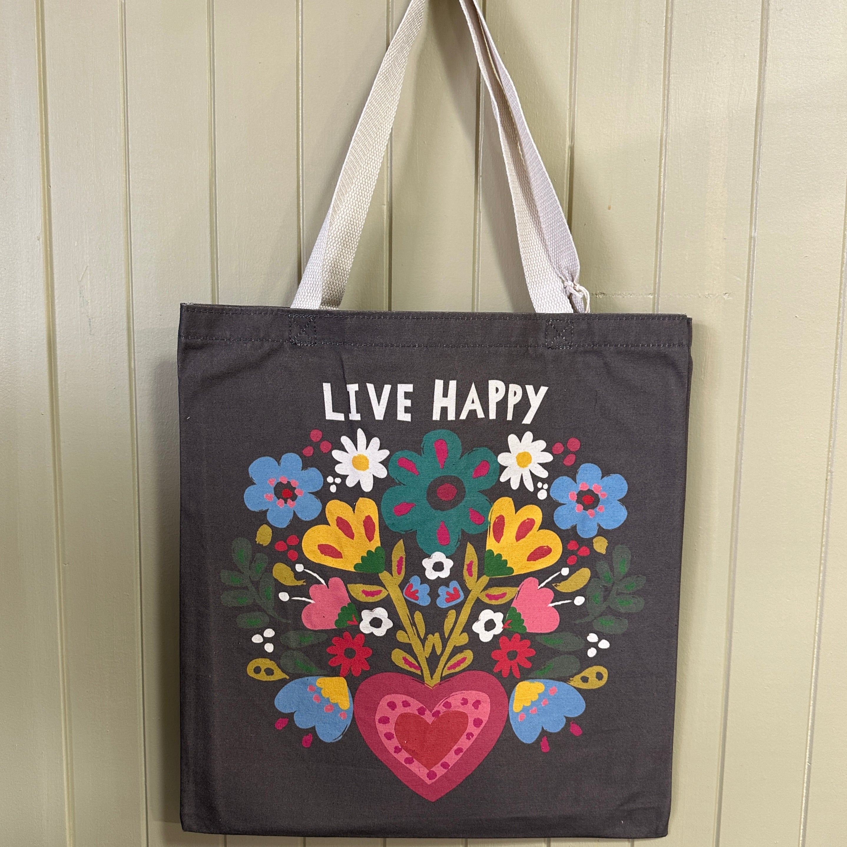 Live Happy Tote Bag