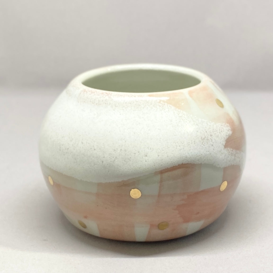 Pink blush with gold dots  Canister - Bridget Bodenham