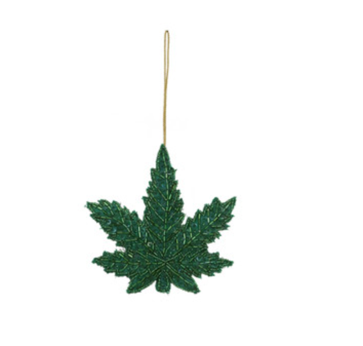 Lovely beaded leaf ornament - available at scouthouse.com.au