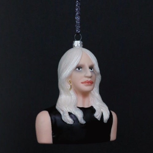 Glass ornament of the iconic fashionista Donatella Versace - available from scouthouse.com.au
