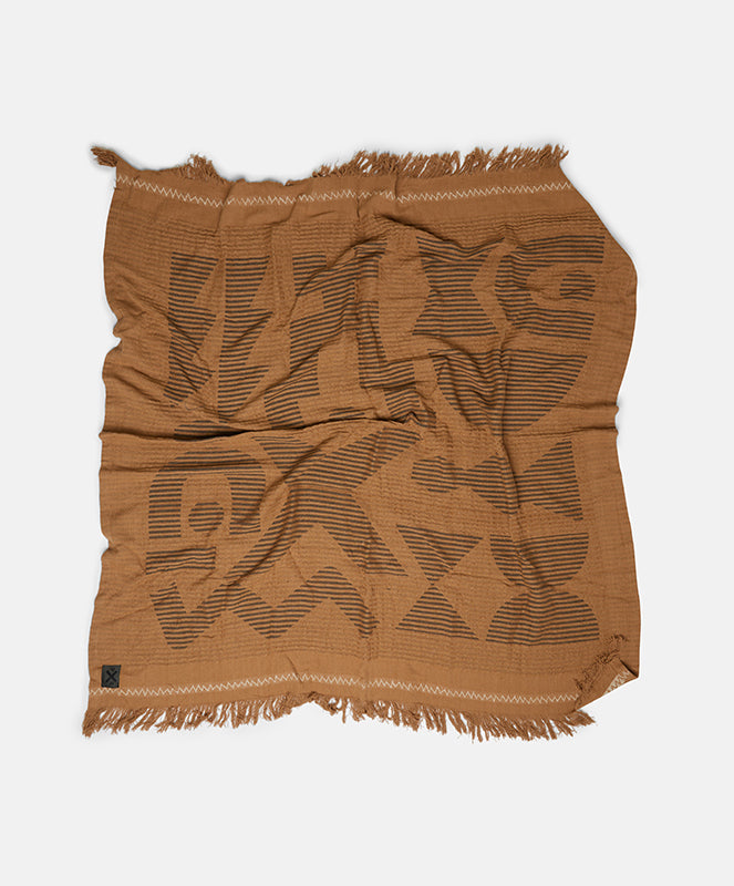 Pony Rider Aztec Travelling Throw - Tan