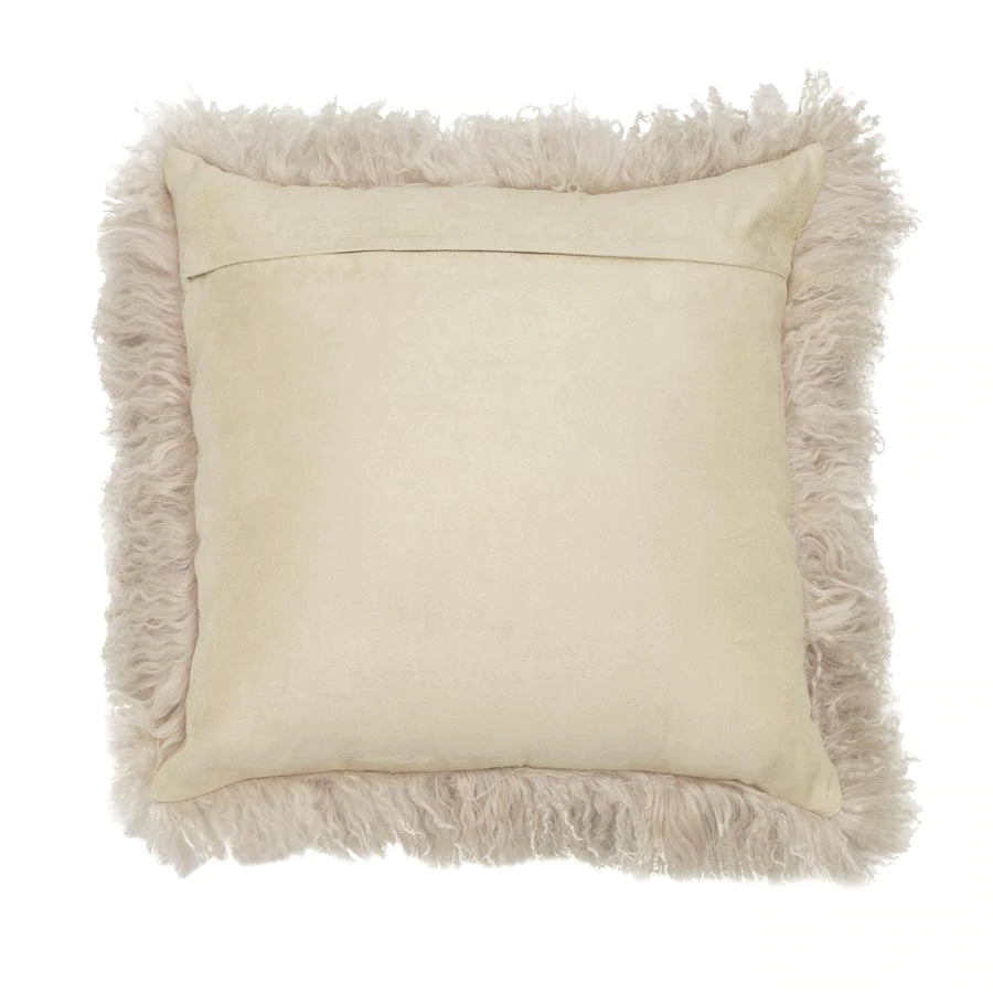 Mongolian Sheepskin Cushion - Fawn 40 cm